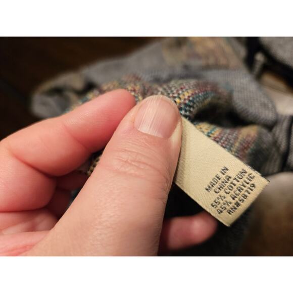 Ruff Hewn Cardigan Womens 1X Black White Aztec Open Front Waterfall Hem - Picture 7 of 8